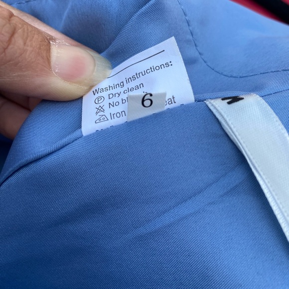 MildApril Spaghetti Straps Satin Bridesmaid Balloon Dress Light Blue size 6 - Picture 7 of 14